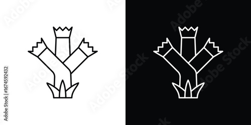 Joshua tree icon logo vector template