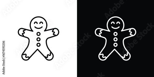 Gingerbread man icon logo vector template