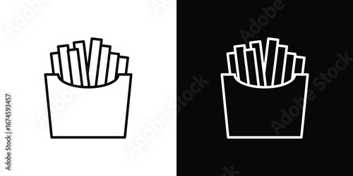 French-fries icon logo vector template