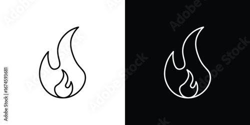 Flame icon logo vector template