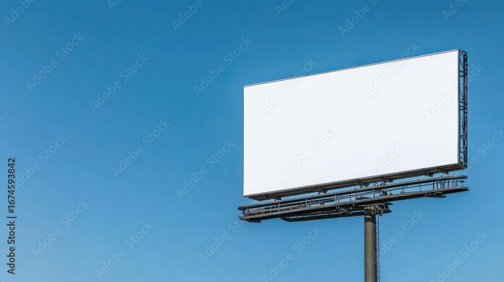 Fototapeta premium Blank billboard against blue sky