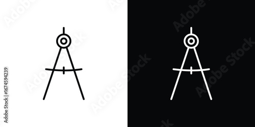 Drafting compass icon logo vector template