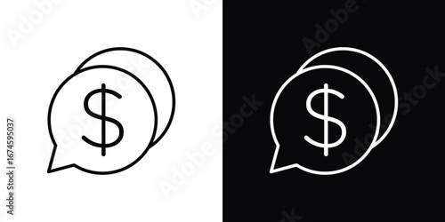 Comment dollar icon logo vector template