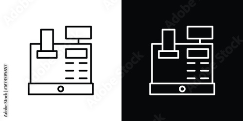 Cash register icon logo vector template