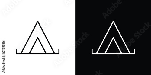 Camping icon logo vector template