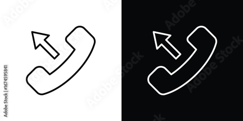 Call outgoing icon logo vector template