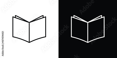Book open icon logo vector template
