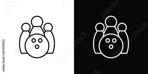 Bowling icon logo vector template