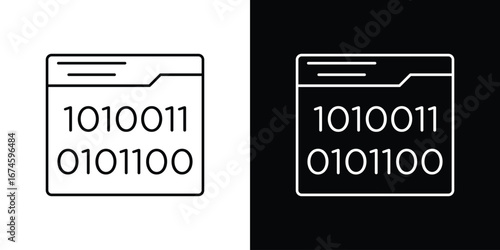 Binary code icon logo vector template