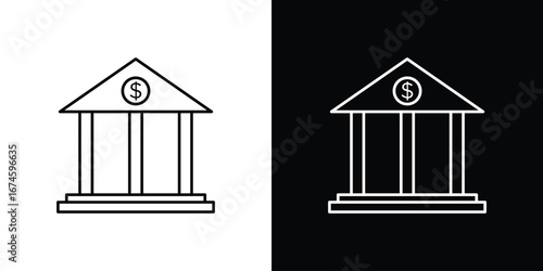 Bank icon logo vector template