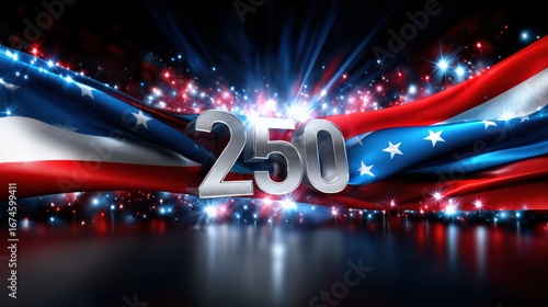 Wallpaper Mural USA 250 Celebration With American Flag Ribbon Torontodigital.ca