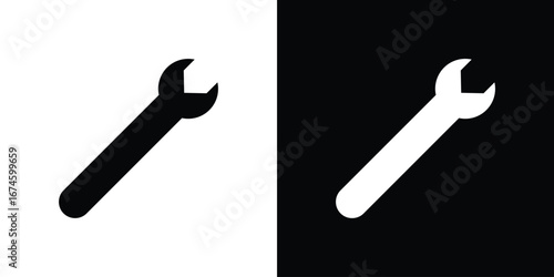 Wrench icon. filled flat sign for mobile concept and web