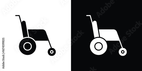 Wheelchair icon. filled flat sign for mobile concept and web