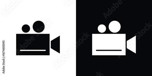 Video camera icon. filled flat sign for mobile concept and web