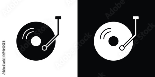 Vinyl icon. filled flat sign for mobile concept and web