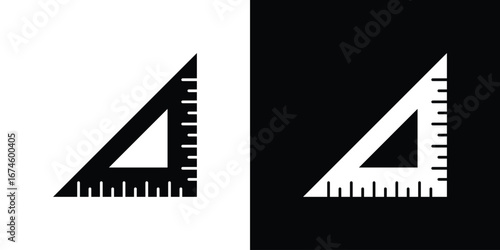 Triangle ruler icon. filled flat sign for mobile concept and web