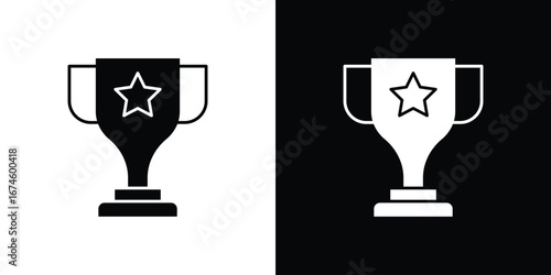 Trophy icon. filled flat sign for mobile concept and web