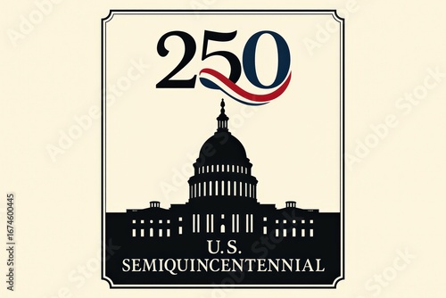 Wallpaper Mural U.S. Capitol with America 250 Semiquincentennial Design Torontodigital.ca