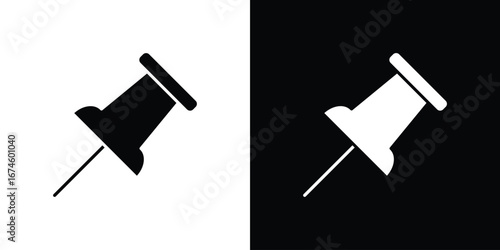 Thumbtack icon. filled flat sign for mobile concept and web