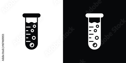 Test tube icon. filled flat sign for mobile concept and web