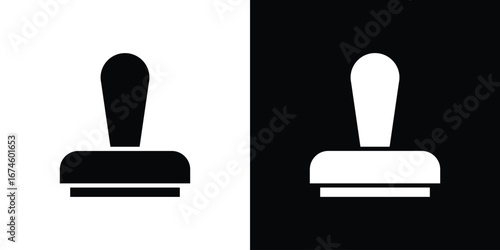 Stamp icon. filled flat sign for mobile concept and web