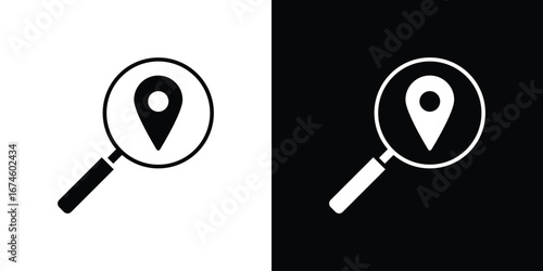 Search Location icon. filled flat sign for mobile concept and web
