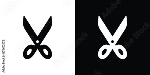 Scissors icon. filled flat sign for mobile concept and web