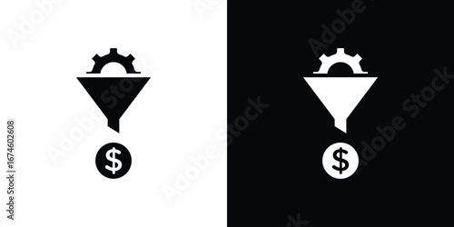 Sales funnel icon. filled flat sign for mobile concept and web