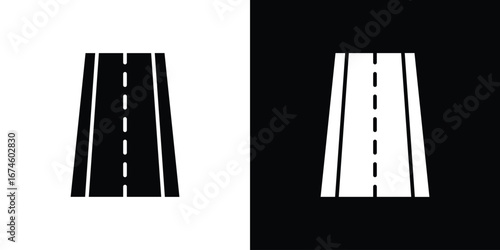 Road icon. filled flat sign for mobile concept and web