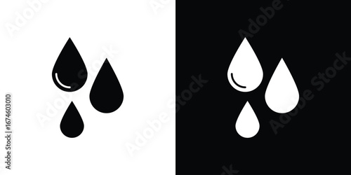 Raindrops icon. filled flat sign for mobile concept and web