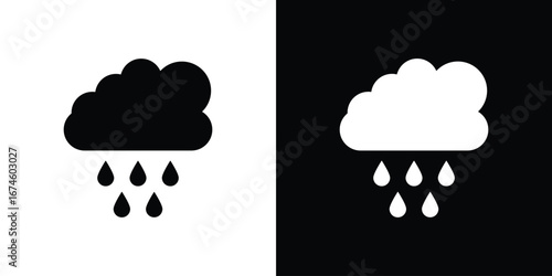 Rain icon. filled flat sign for mobile concept and web