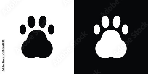Paw icon. filled flat sign for mobile concept and web