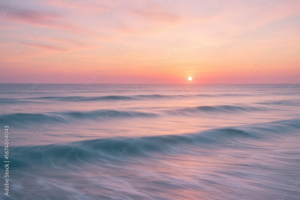 Obraz premium Ocean Sunrise with Soft Waves