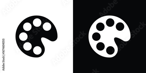 Palette icon. filled flat sign for mobile concept and web