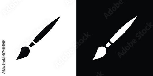 Paint brush icon. filled flat sign for mobile concept and web