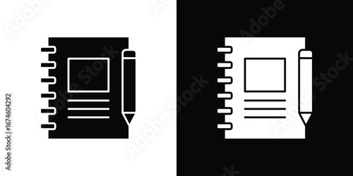 Notebook icon. filled flat sign for mobile concept and web