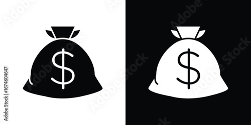 Money bag icon. filled flat sign for mobile concept and web