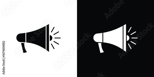 Megaphone icon. filled flat sign for mobile concept and web