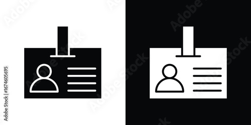 ID badge icon. filled flat sign for mobile concept and web