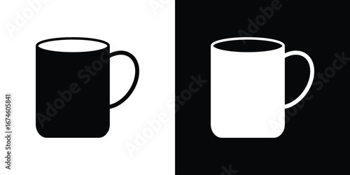 Hot coffee Mug icon. filled flat sign for mobile concept and web