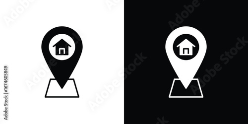 Home location icon. filled flat sign for mobile concept and web