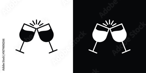 Glass-cheers icon. filled flat sign for mobile concept and web