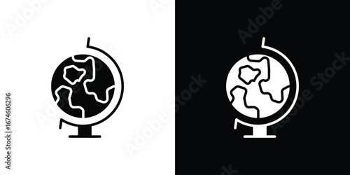 Globe icon. filled flat sign for mobile concept and web