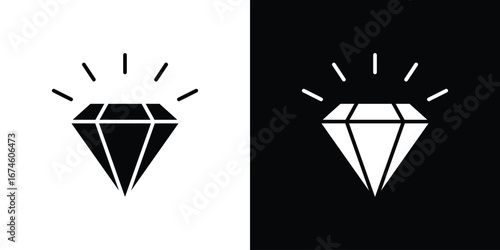 Gem icon. filled flat sign for mobile concept and web