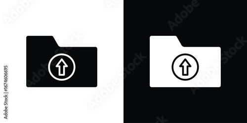 Folder upload icon. filled flat sign for mobile concept and web