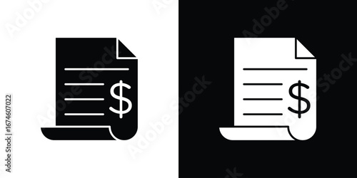 File invoice icon. filled flat sign for mobile concept and web
