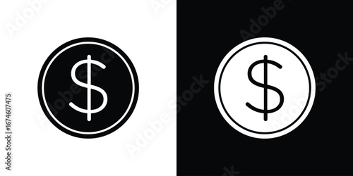 Dollar icon. filled flat sign for mobile concept and web
