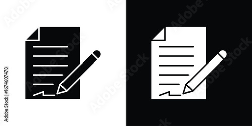 Document signed icon. filled flat sign for mobile concept and web