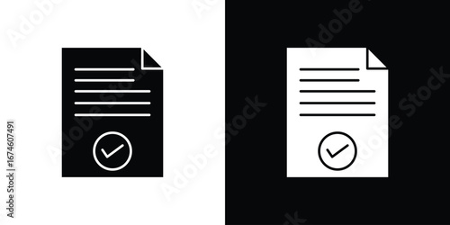 Document accept icon. filled flat sign for mobile concept and web