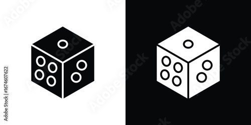 Dice icon. filled flat sign for mobile concept and web